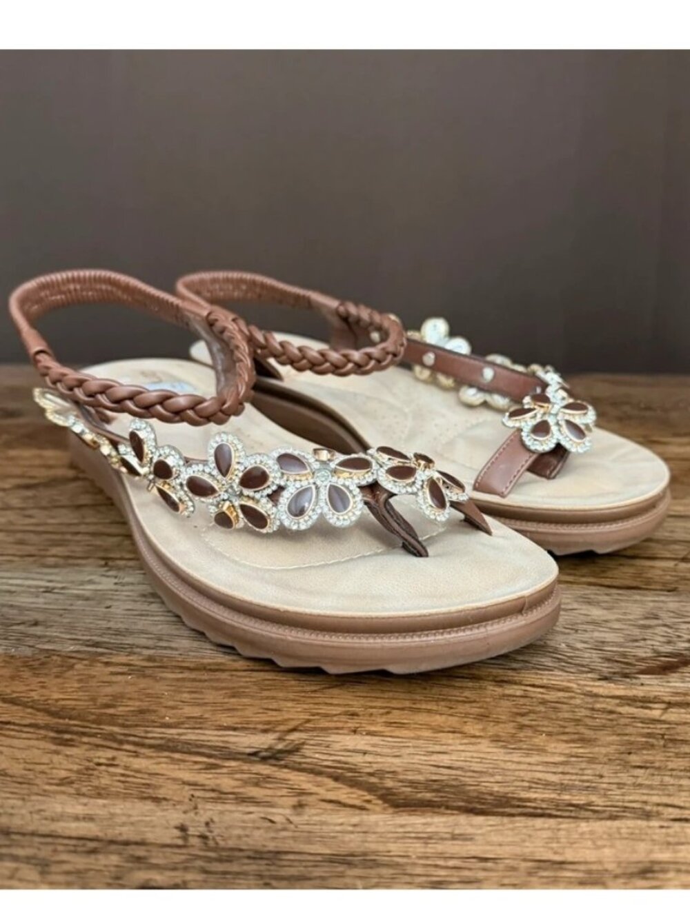 Annie Comfort Floral Sandals Size 8W